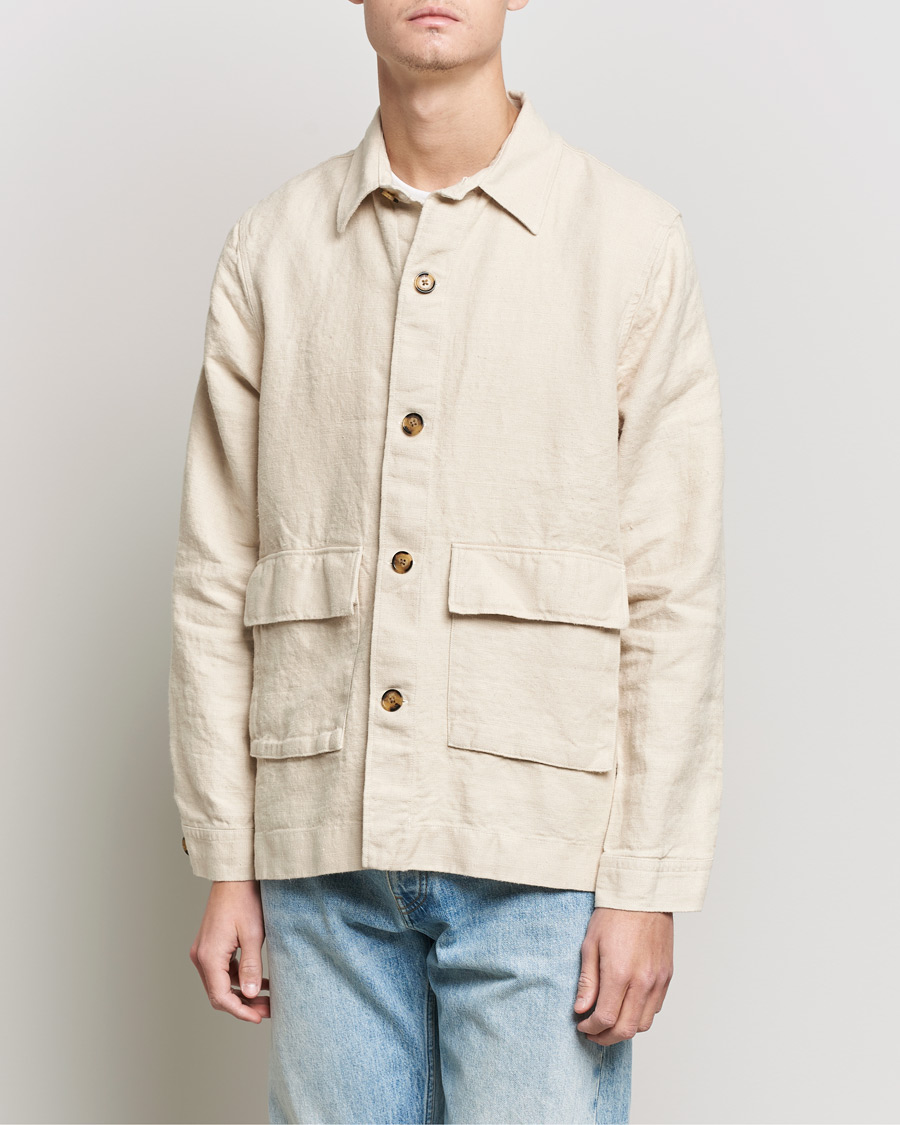 Mies |  | NN07 | Cedric Heavy Linen Shirt Jacket Ecru