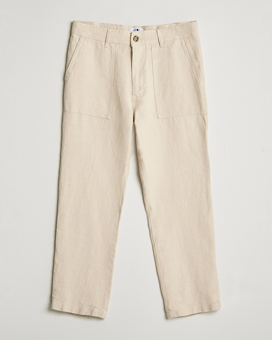 Mies | Housut | NN07 | Nohr Heavy Linen Trousers Ecru