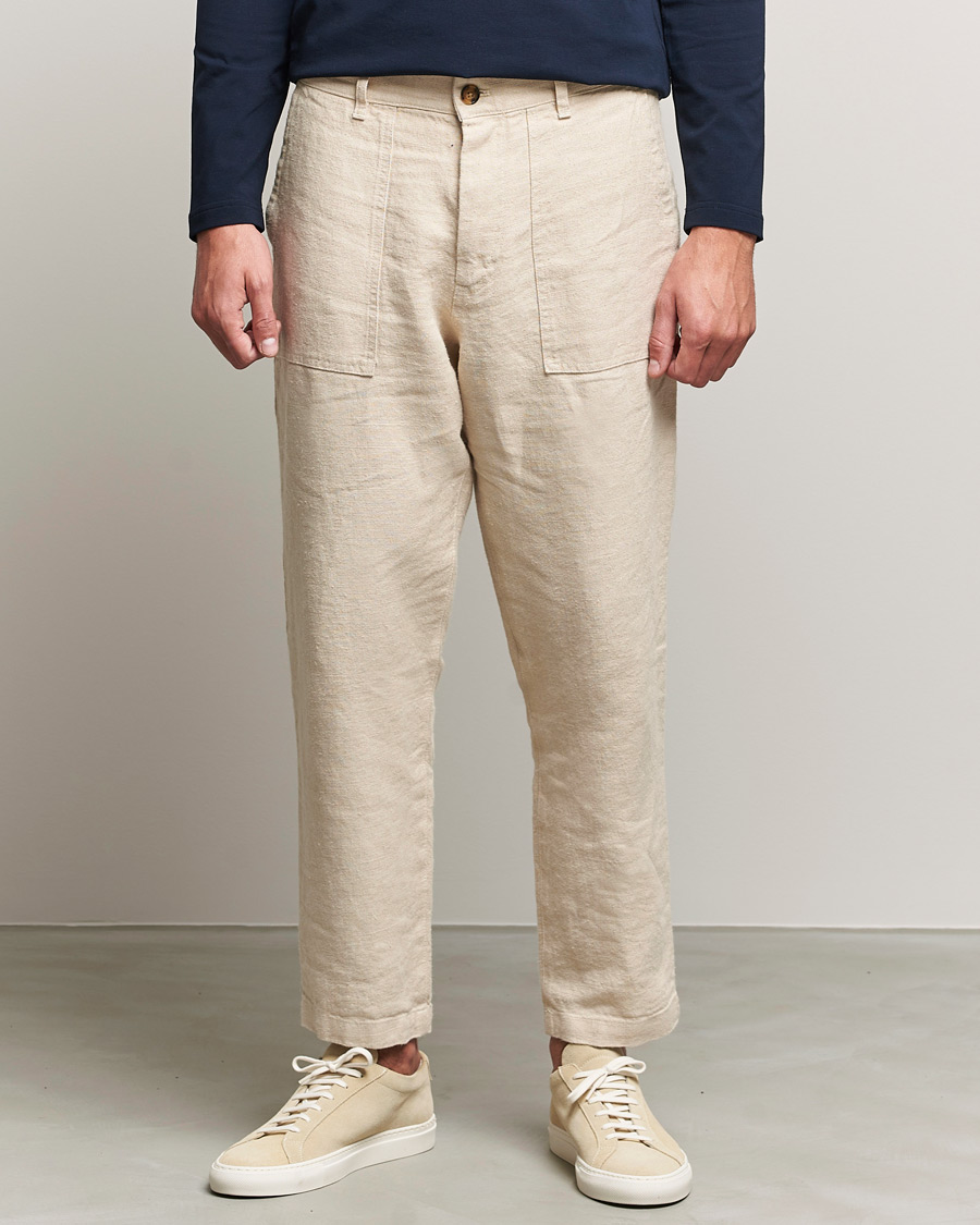 Mies | Housut | NN07 | Nohr Heavy Linen Trousers Ecru