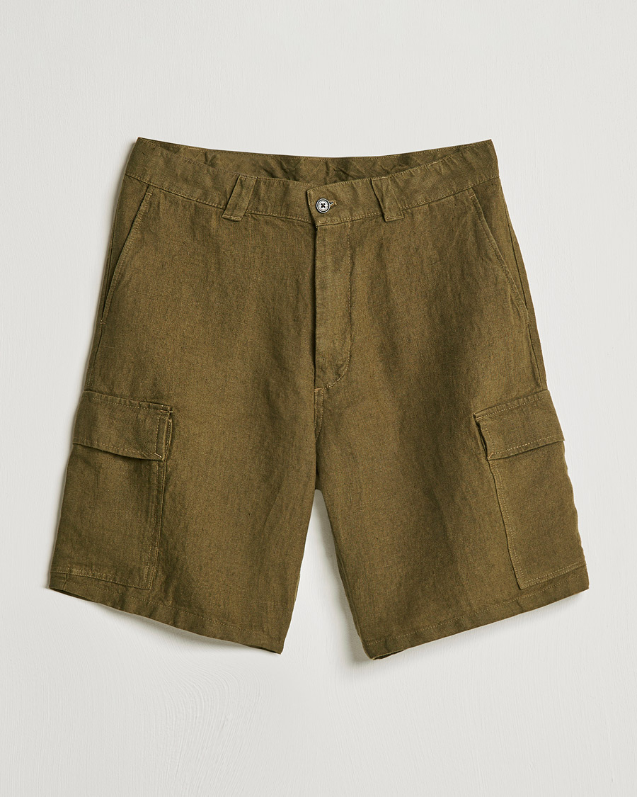 Mies | Shortsit | NN07 | Arnie Cargo Linen Shorts Dark Olive