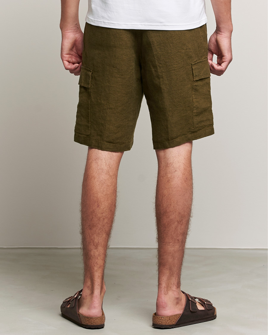 Mies | Shortsit | NN07 | Arnie Cargo Linen Shorts Dark Olive