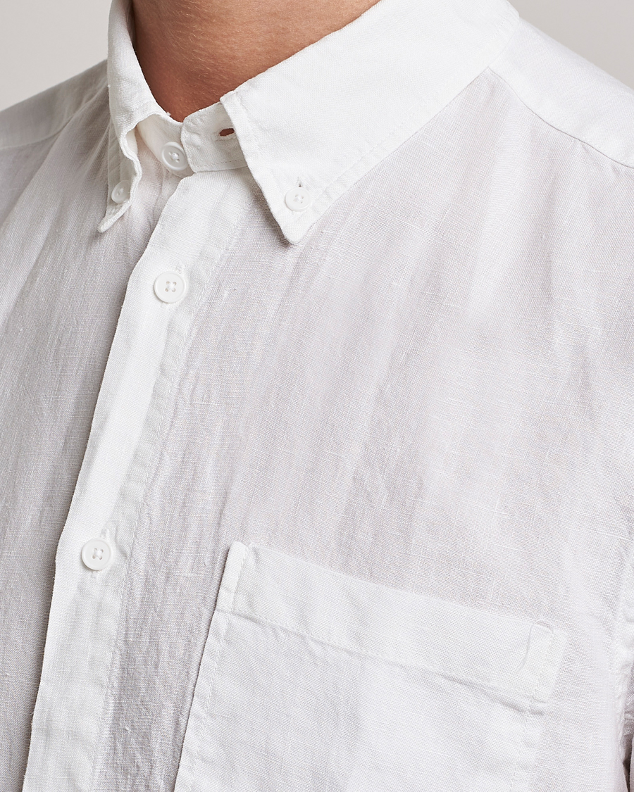 Mies | Kauluspaidat | NN07 | Arne Linen Short Sleeve Shirt White