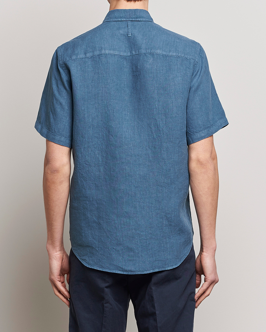 Mies | Kauluspaidat | NN07 | Arne Linen Short Sleeve Shirt Dust Blue