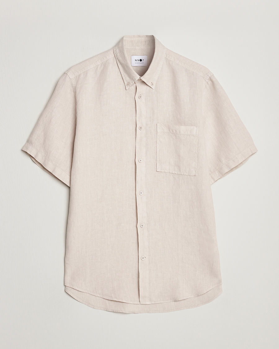 Mies | Kauluspaidat | NN07 | Arne Linen Short Sleeve Shirt Oat