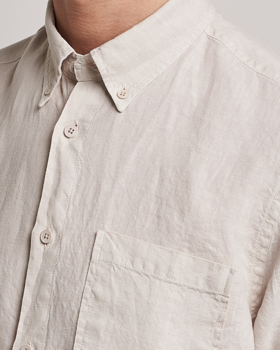 Mies | Kauluspaidat | NN07 | Arne Linen Short Sleeve Shirt Oat