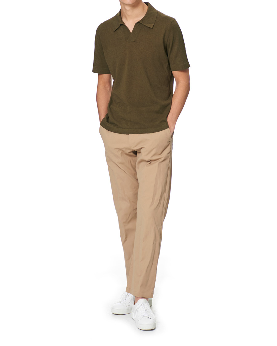 Mies | Pikeet | NN07 | Ryan Cotton/Linen Polo Dark Olive