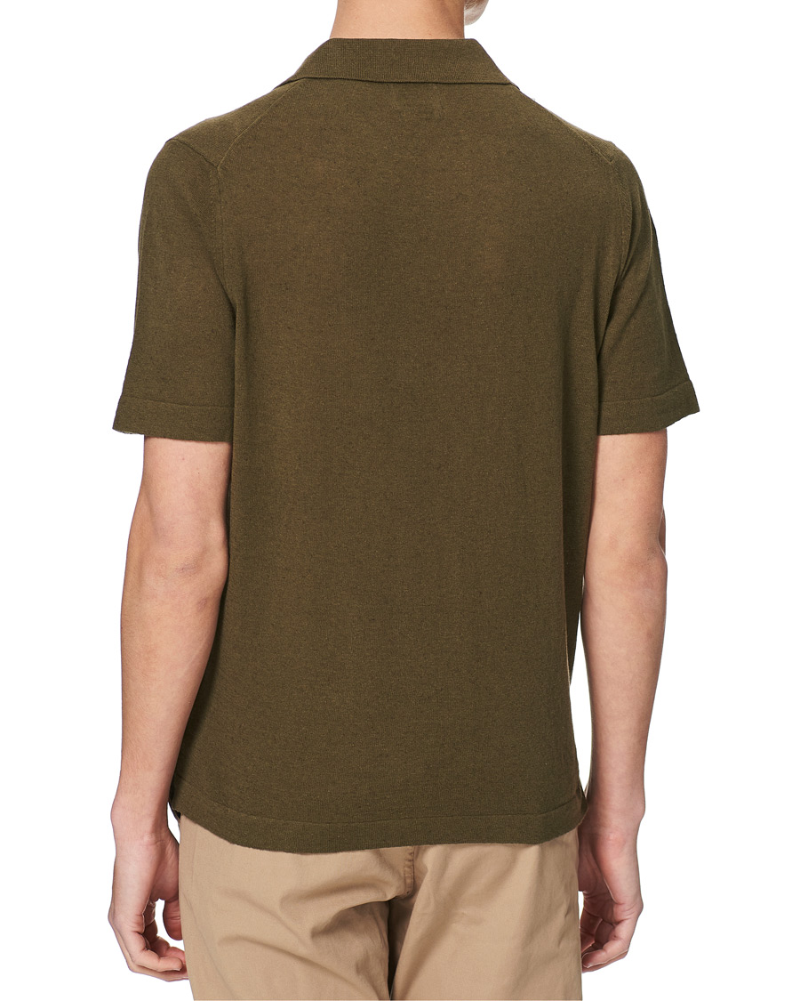 Mies | Pikeet | NN07 | Ryan Cotton/Linen Polo Dark Olive