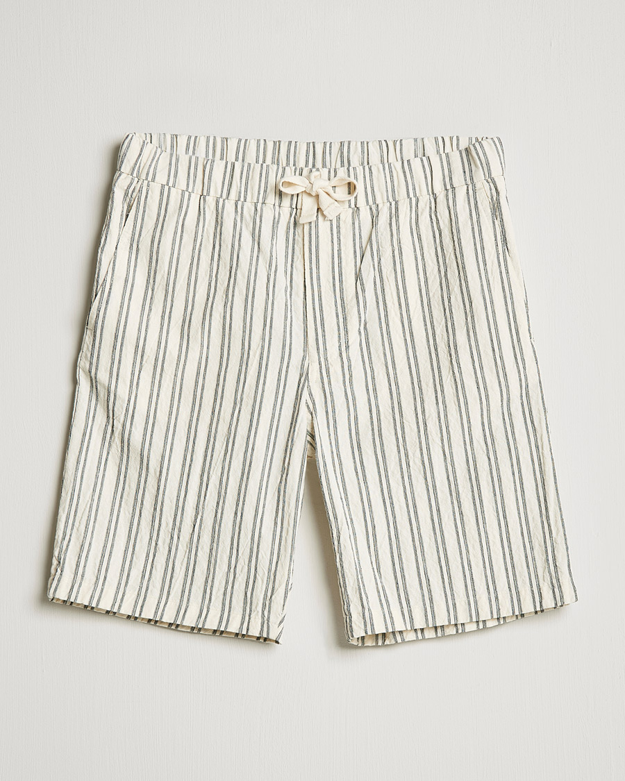 Mies | Shortsit | NN07 | Keith Striped Drawstring Shorts White/Black