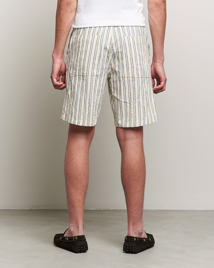 Mies | Shortsit | NN07 | Keith Striped Drawstring Shorts White/Black