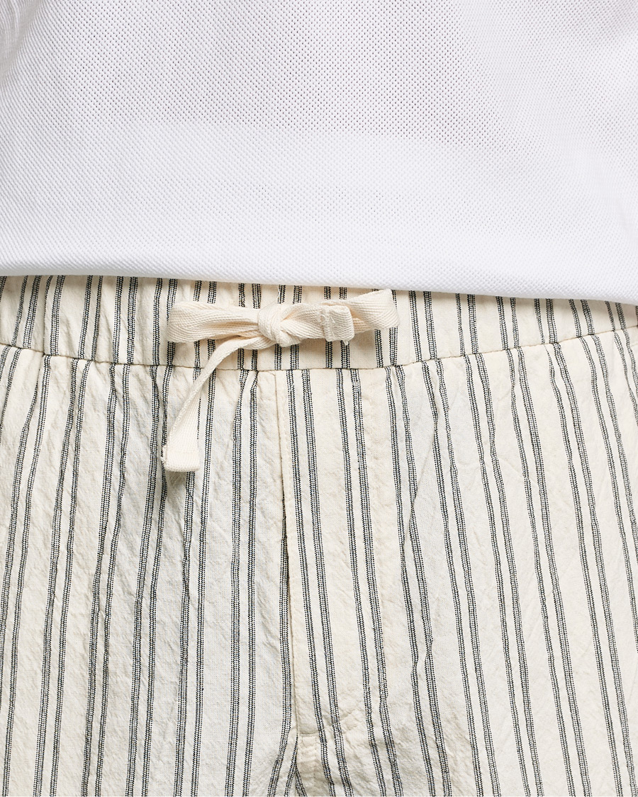 Mies | Shortsit | NN07 | Keith Striped Drawstring Shorts White/Black