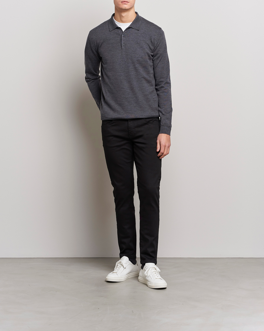 Mies | Vaatteet | J.Lindeberg | Noel Light Merino Polo Shirt Dark Grey Melange