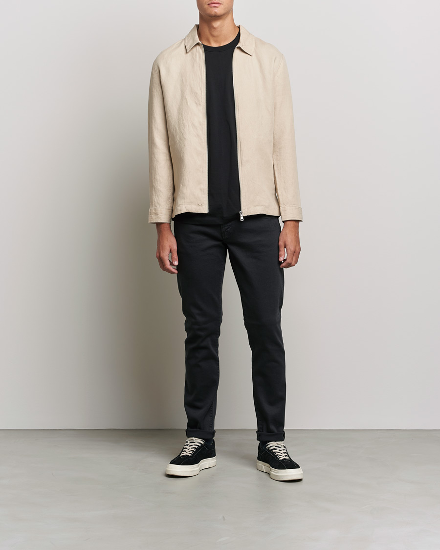 Mies | Kauluspaidat | J.Lindeberg | Jason Zip Linen Shirt Jacket Safari Beige