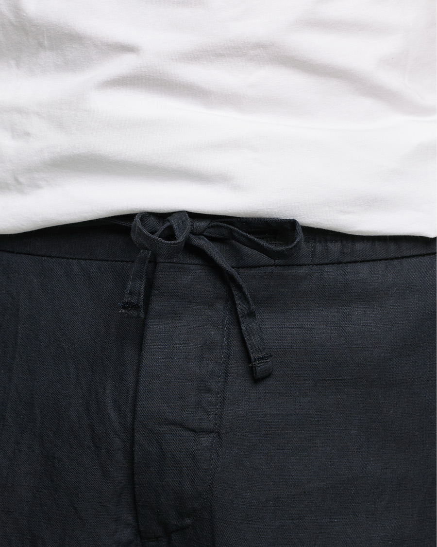 Mies | Housut | J.Lindeberg | Sasha Drape Linen Drawstring Trousers Black