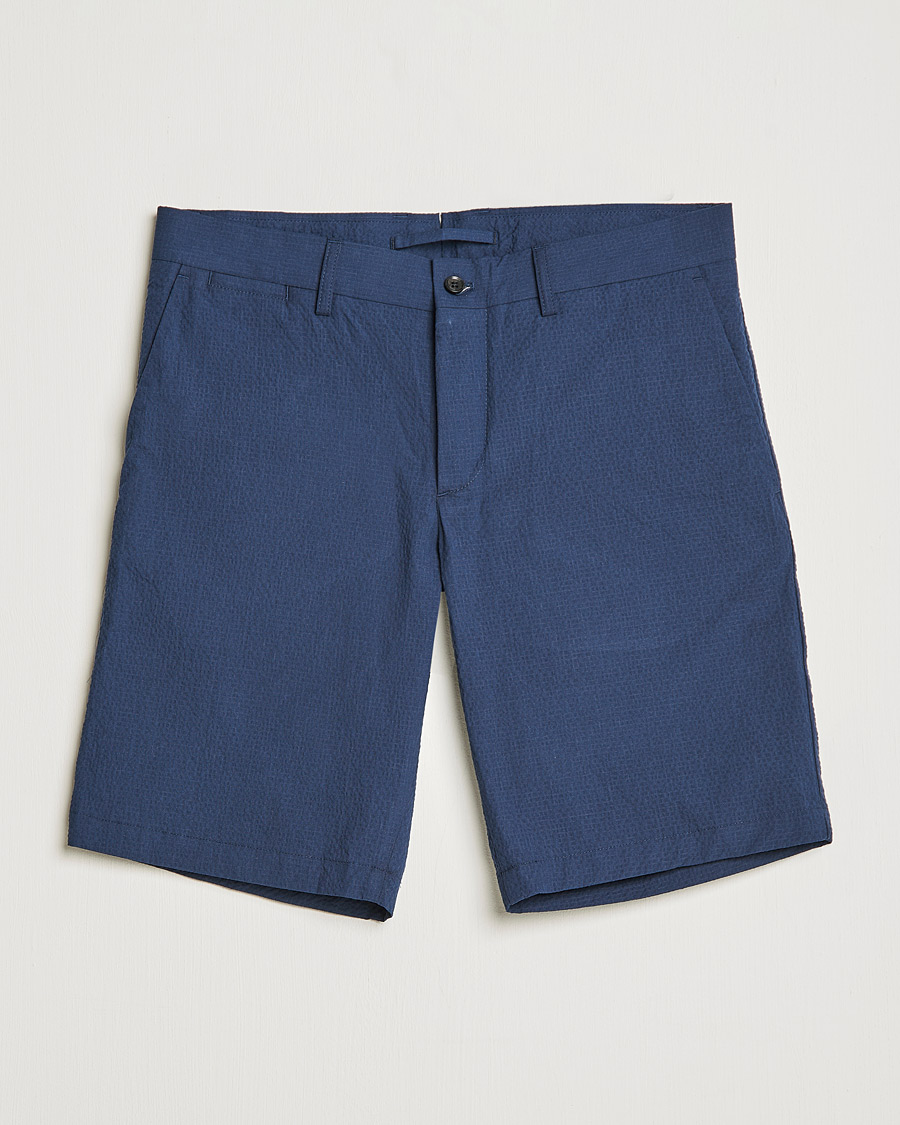 Mies | Shortsit | J.Lindeberg | Nathan Seersucker Shorts Navy
