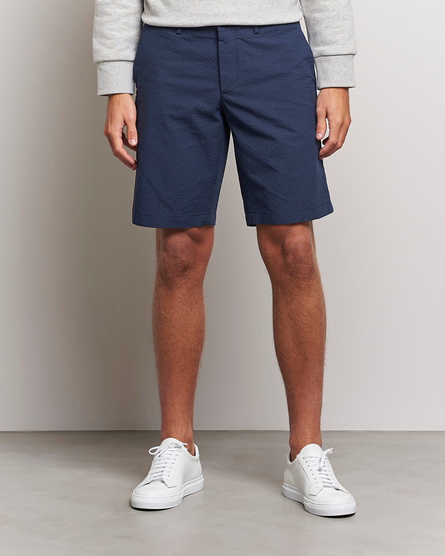 Mies | Shortsit | J.Lindeberg | Nathan Seersucker Shorts Navy