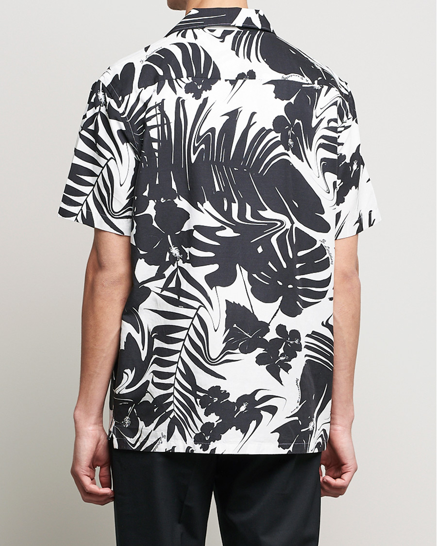 Mies | Kauluspaidat | J.Lindeberg | Elio Hibiscus Print Short Sleeve Shirt White/Black