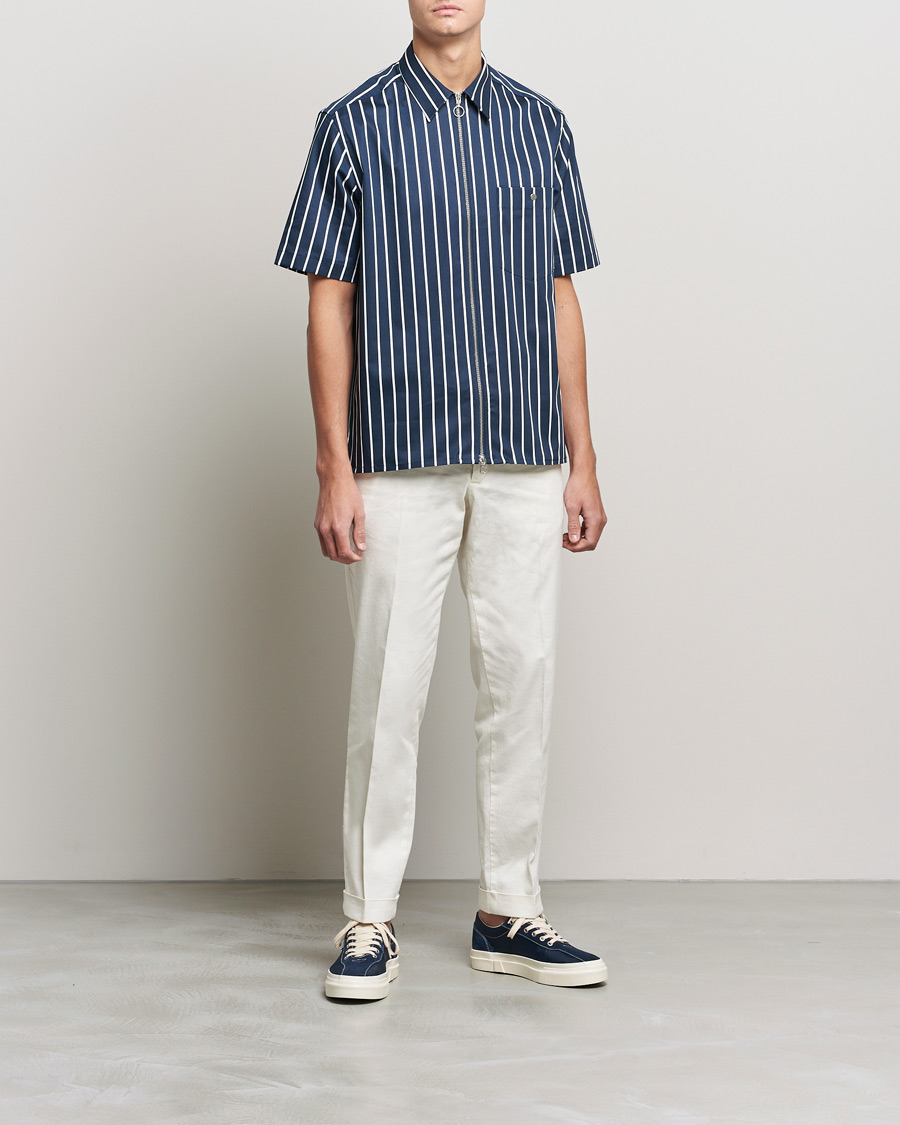 Mies | Kauluspaidat | J.Lindeberg | Chainy Short Sleeve Zip Shirt Navy