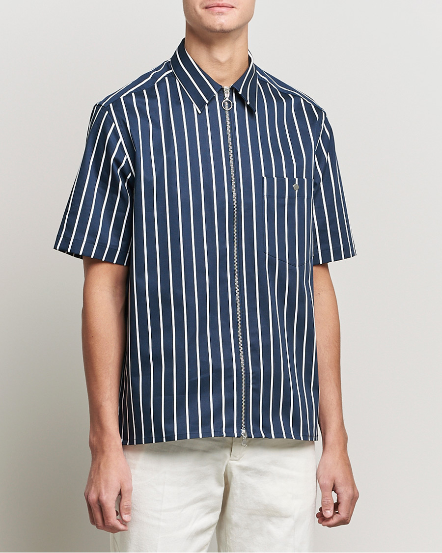 Mies | Kauluspaidat | J.Lindeberg | Chainy Short Sleeve Zip Shirt Navy