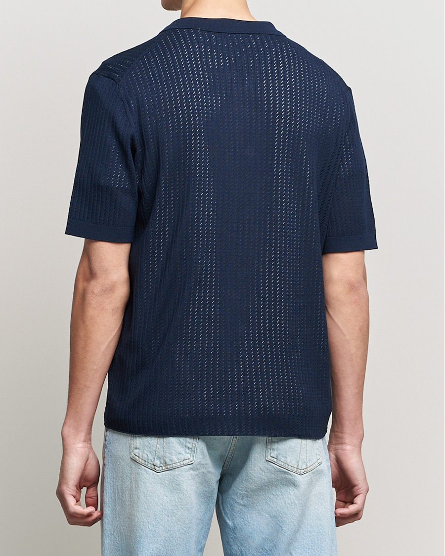 Mies | Kauluspaidat | J.Lindeberg | Skyler Rayon Silk Knit Shirt Navy