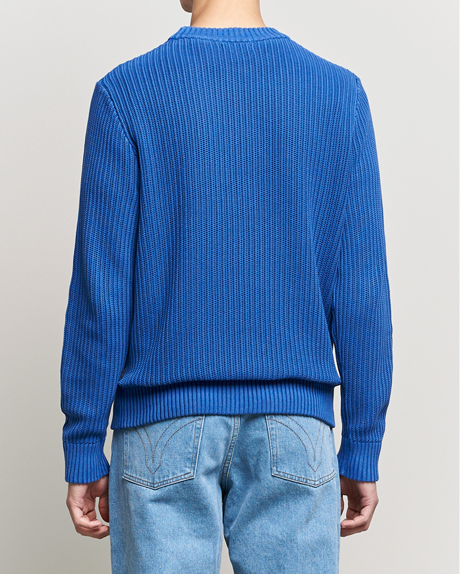 Mies | Puserot | J.Lindeberg | Coy Summer Structure Organic Cotton Sweater Royal Blue