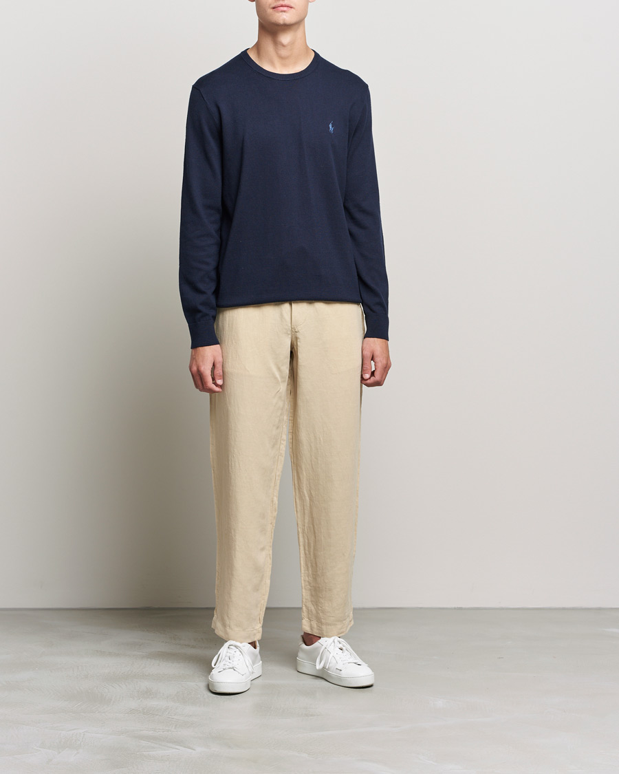 Mies | Puserot | Polo Ralph Lauren | Cotton/Cashmere Crew Neck Pullover Hunter Navy