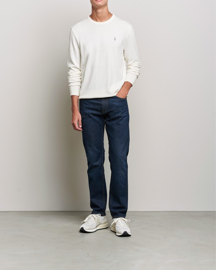 Mies | Puserot | Polo Ralph Lauren | Cotton/Cashmere Crew Neck Pullover Deckwash White