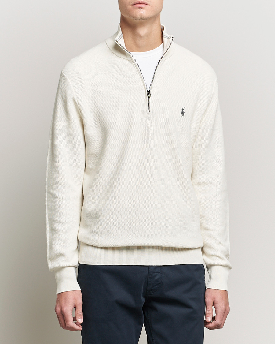 Mies | Puserot | Polo Ralph Lauren | Textured Half-Zip Antique Creme