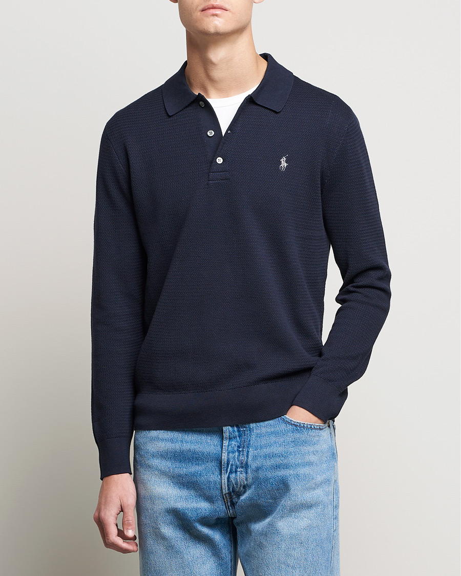 Mies |  | Polo Ralph Lauren | Textured Knitted Polo Navy