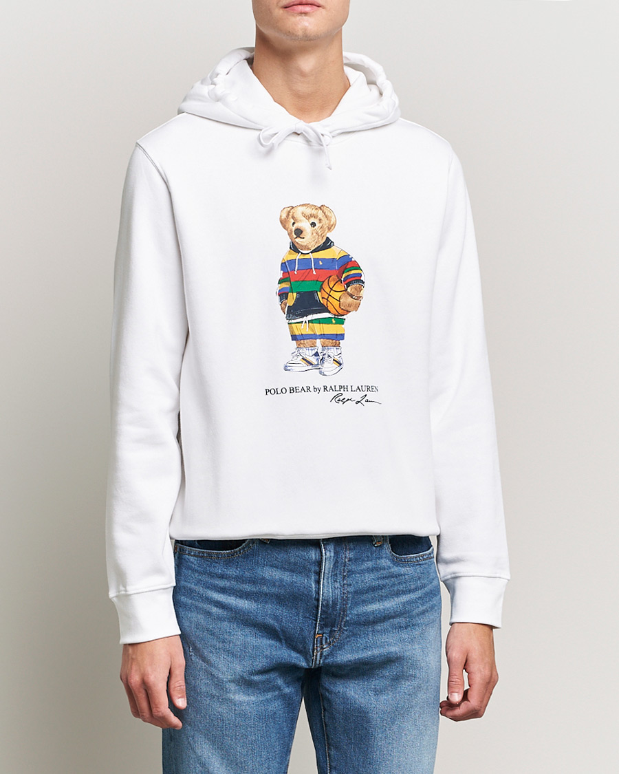 Mies | Puserot | Polo Ralph Lauren | Printed Active Bear Hoodie White