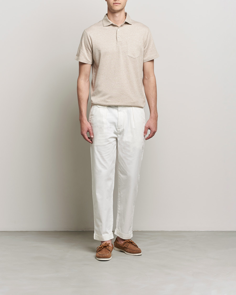 Mies | Alennusmyynti vaatteet | Polo Ralph Lauren | Custom Slim Fit Cotton/Linen Polo Tan Heather
