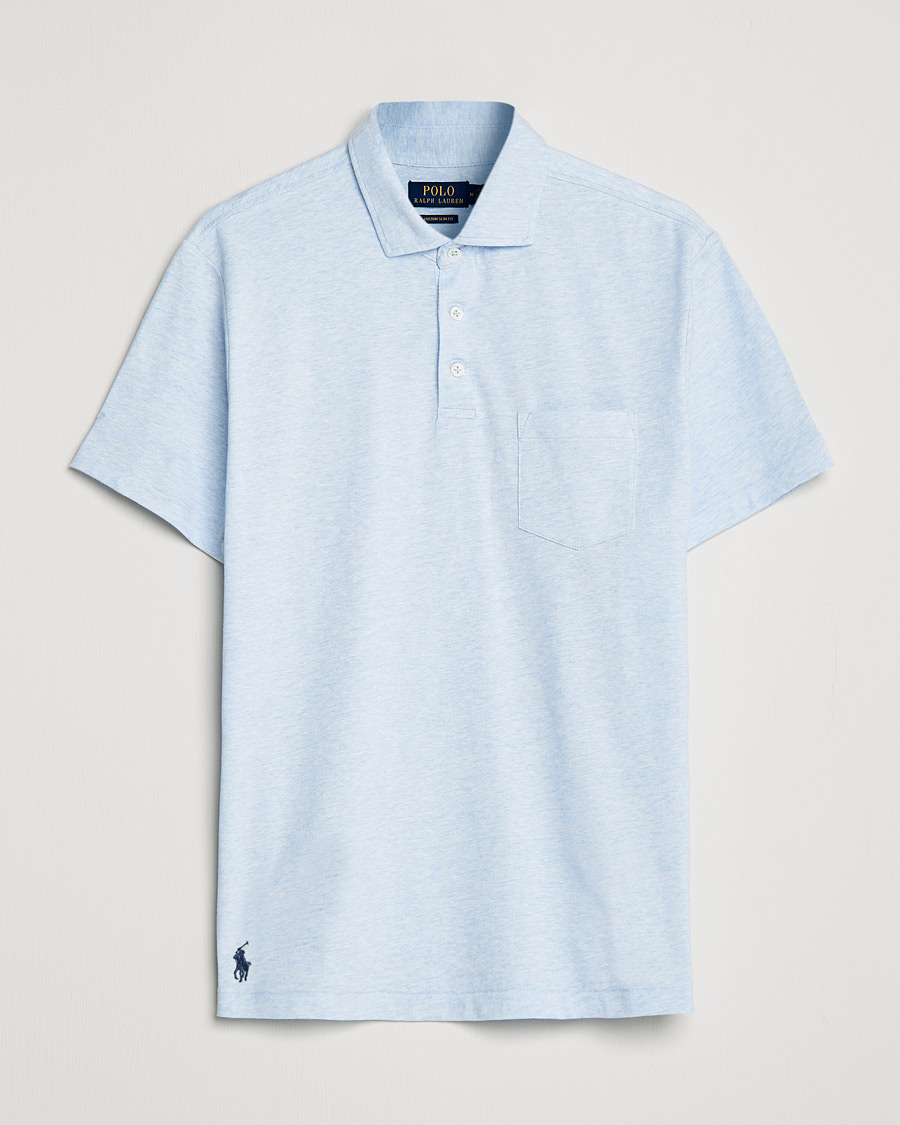 Mies | Pikeet | Polo Ralph Lauren | Custom Slim Fit Cotton/Linen Polo Elite Blue Heather