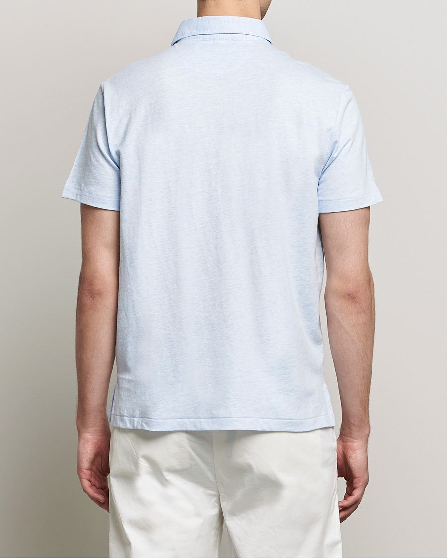 Mies | Pikeet | Polo Ralph Lauren | Custom Slim Fit Cotton/Linen Polo Elite Blue Heather