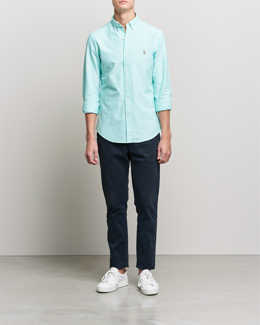 Mies | Kauluspaidat | Polo Ralph Lauren | Slim Fit Oxford Button Down Shirt Sunset Green