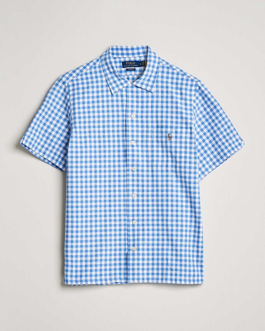 Mies | Kauluspaidat | Polo Ralph Lauren | Short Sleeve Resort Collar Checked Shirt Blue/White