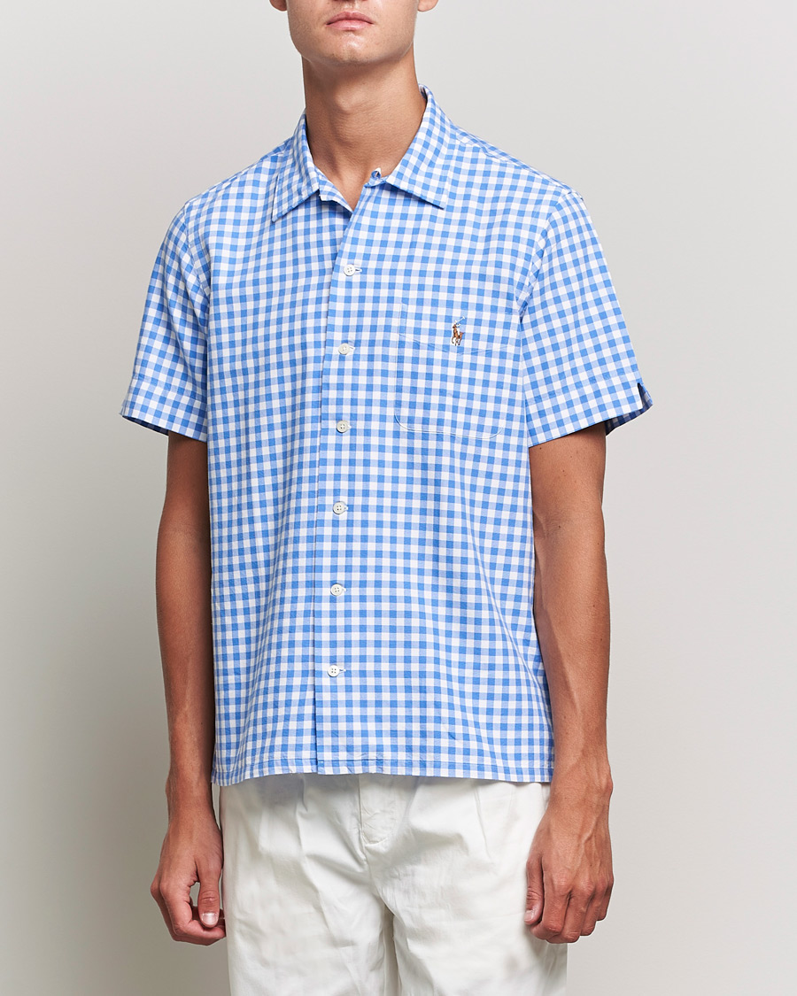 Mies | Kauluspaidat | Polo Ralph Lauren | Short Sleeve Resort Collar Checked Shirt Blue/White