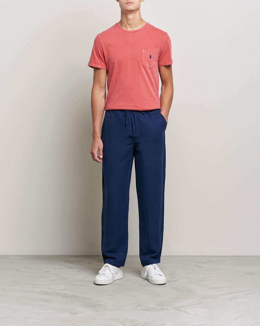 Mies | Housut | Polo Ralph Lauren | Linen/Silk Drawstring Trousers Newport Navy