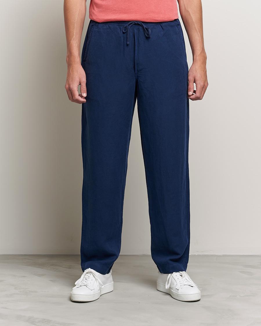 Mies | Housut | Polo Ralph Lauren | Linen/Silk Drawstring Trousers Newport Navy