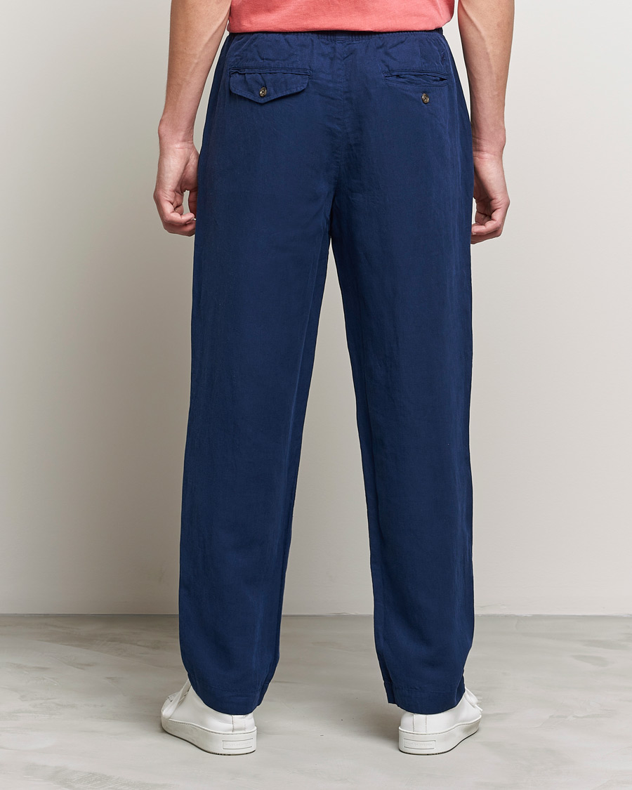 Mies | Housut | Polo Ralph Lauren | Linen/Silk Drawstring Trousers Newport Navy