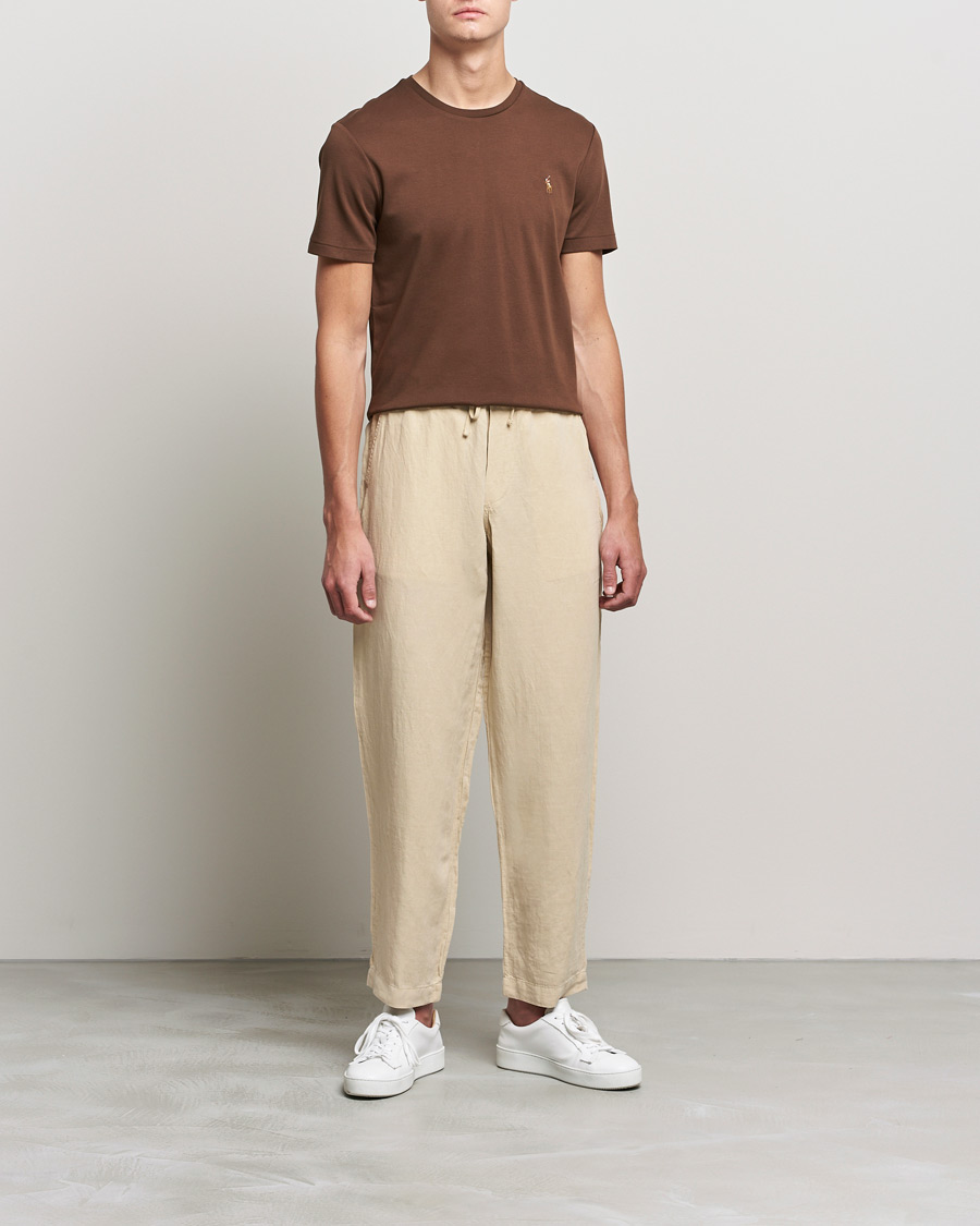 Mies | Housut | Polo Ralph Lauren | Linen/Silk Drawstring Trousers Tallow Cream