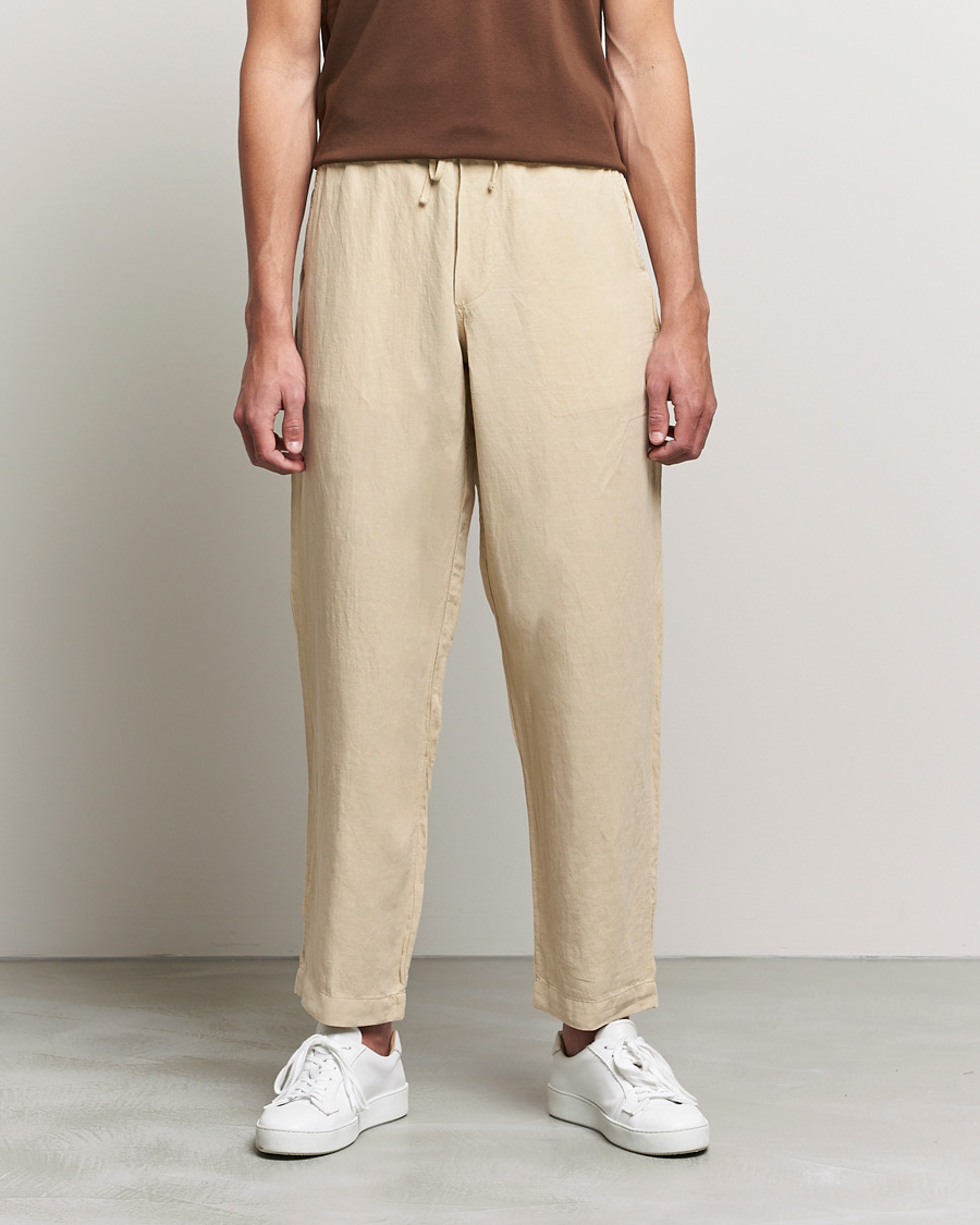 Mies | Housut | Polo Ralph Lauren | Linen/Silk Drawstring Trousers Tallow Cream