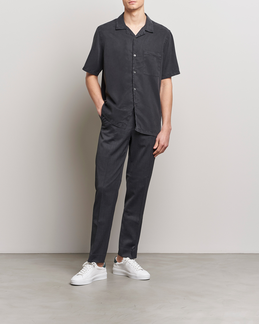 Mies | Kauluspaidat | A Day's March | Yamu Lyocell Shirt Off Black
