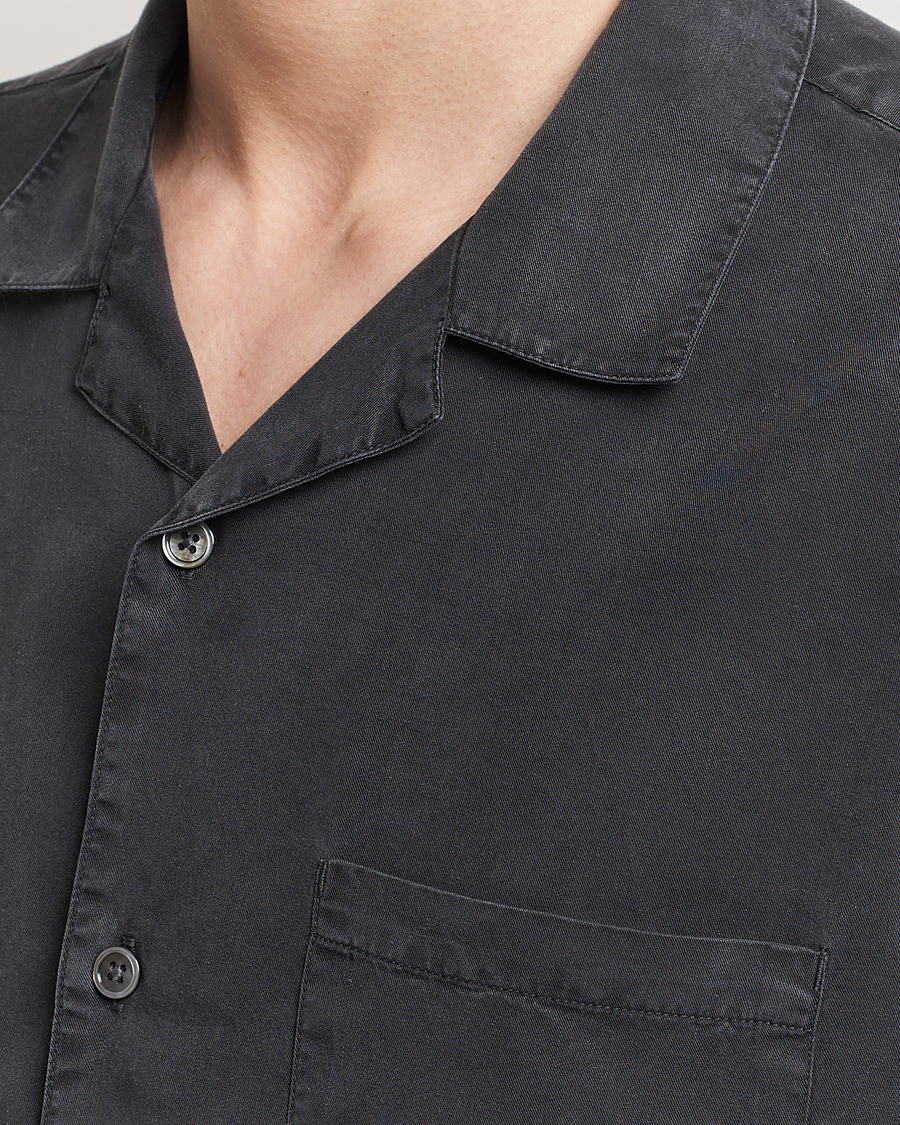 Mies | Kauluspaidat | A Day's March | Yamu Lyocell Shirt Off Black