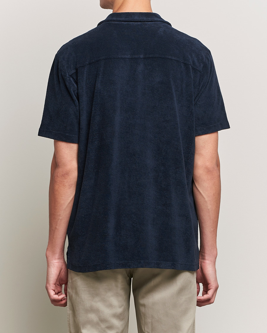 Mies | Kauluspaidat | A Day's March | Yamu Short Sleeve Terry Shirt Navy