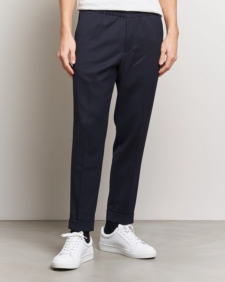 Mies |  | Filippa K | Terry Gabardine Cropped Turn Up Trousers  Navy