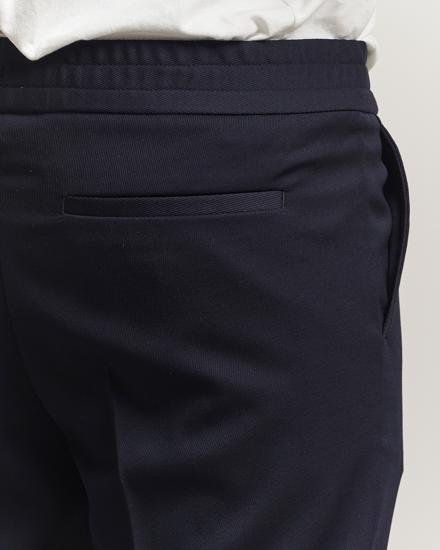 Mies | Housut | Filippa K | Terry Gabardine Cropped Turn Up Trousers Navy