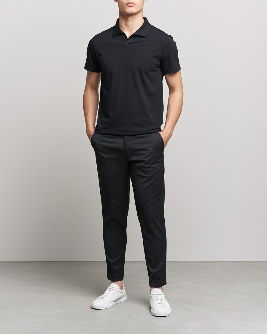 Mies | Housut | Filippa K | Terry Gabardine Cropped Turn Up Trousers Anthracite