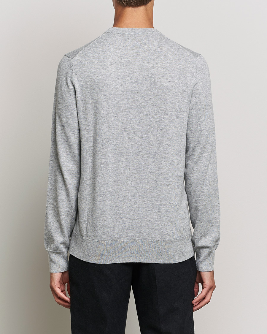 Mies | Puserot | Filippa K | Cotton Merino Basic Sweater Light Grey Melange