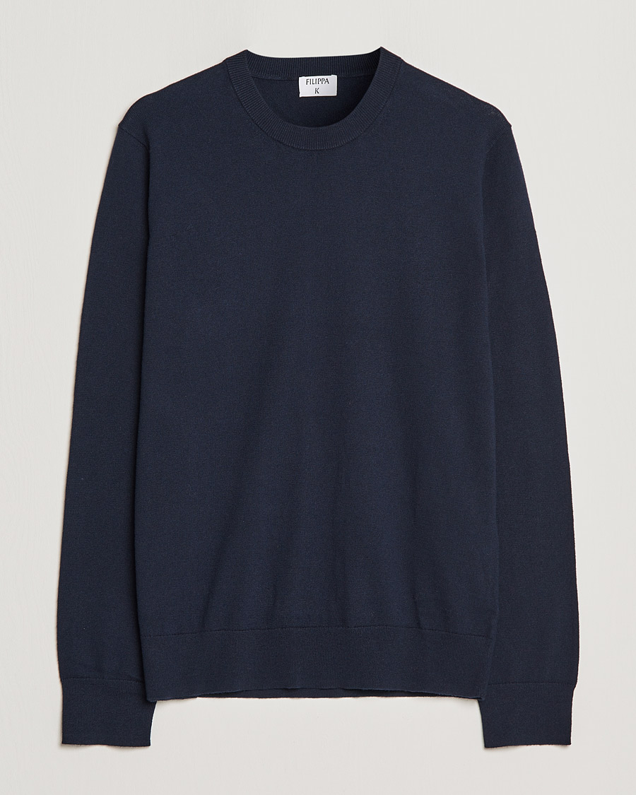 Miehet |  | Filippa K | Cotton Merino Basic Sweater Navy
