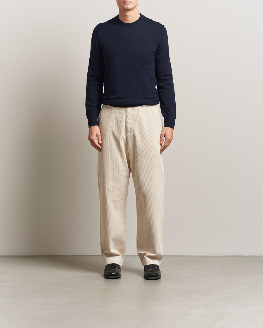 Mies | Puserot | Filippa K | Cotton Merino Basic Sweater Navy