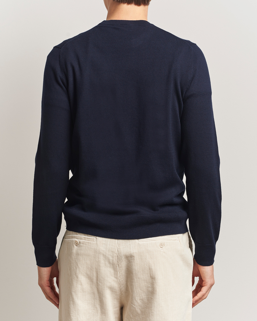 Mies | Puserot | Filippa K | Cotton Merino Basic Sweater Navy